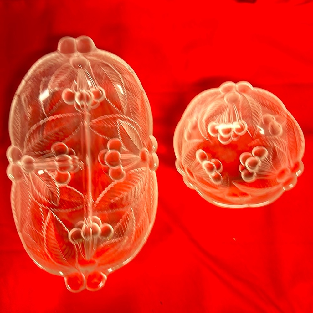MIKASA BOUNTIFUL- Crystal Divided Relish Dish and bowl
